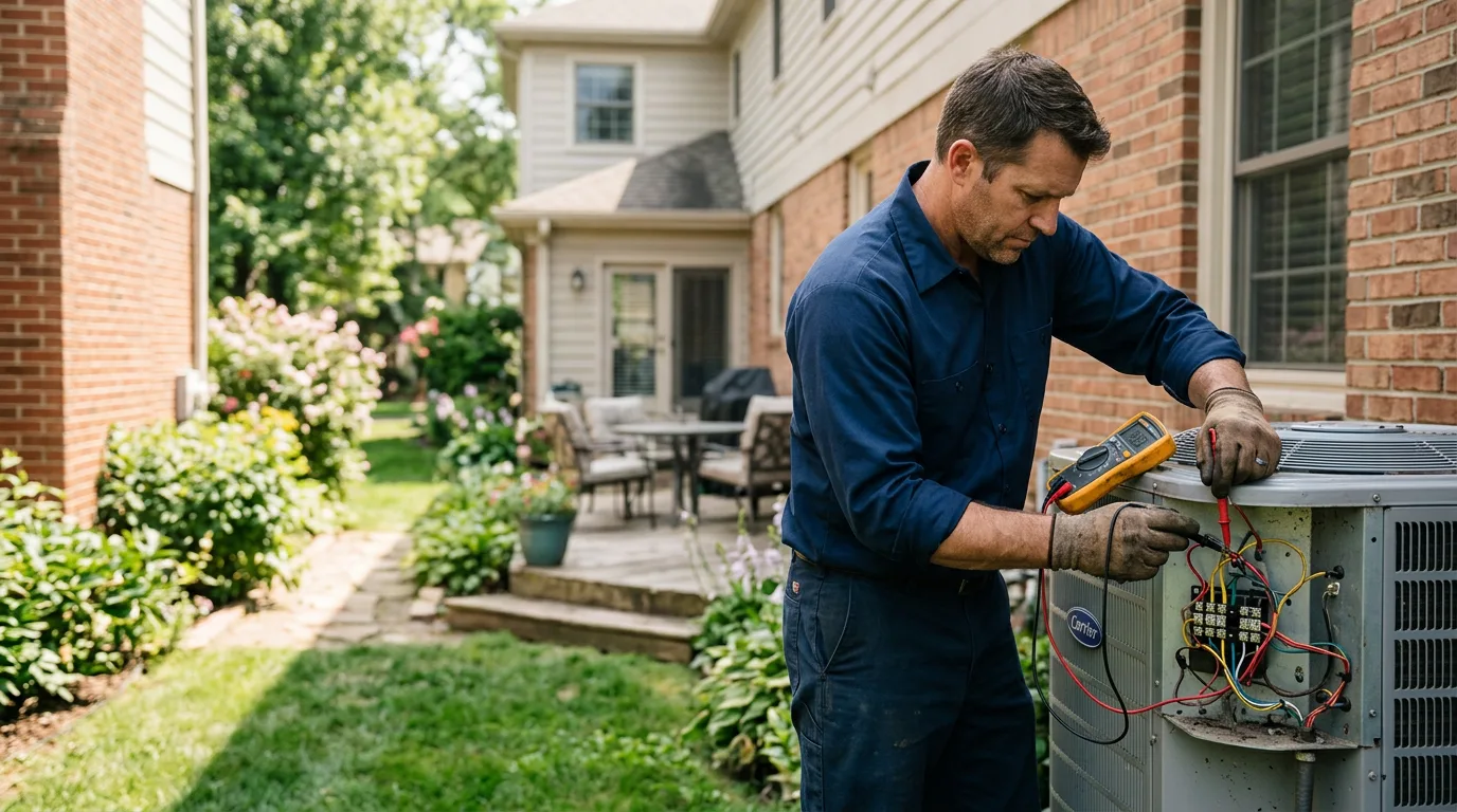 HVAC technician working near Marysville, OH